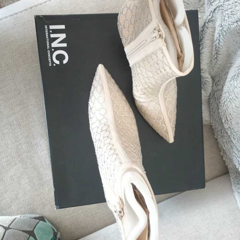 INC International Concepts Darissa Mesh Dress Bootie Nude 7 M MSRP $129 - Picture 8 of 10